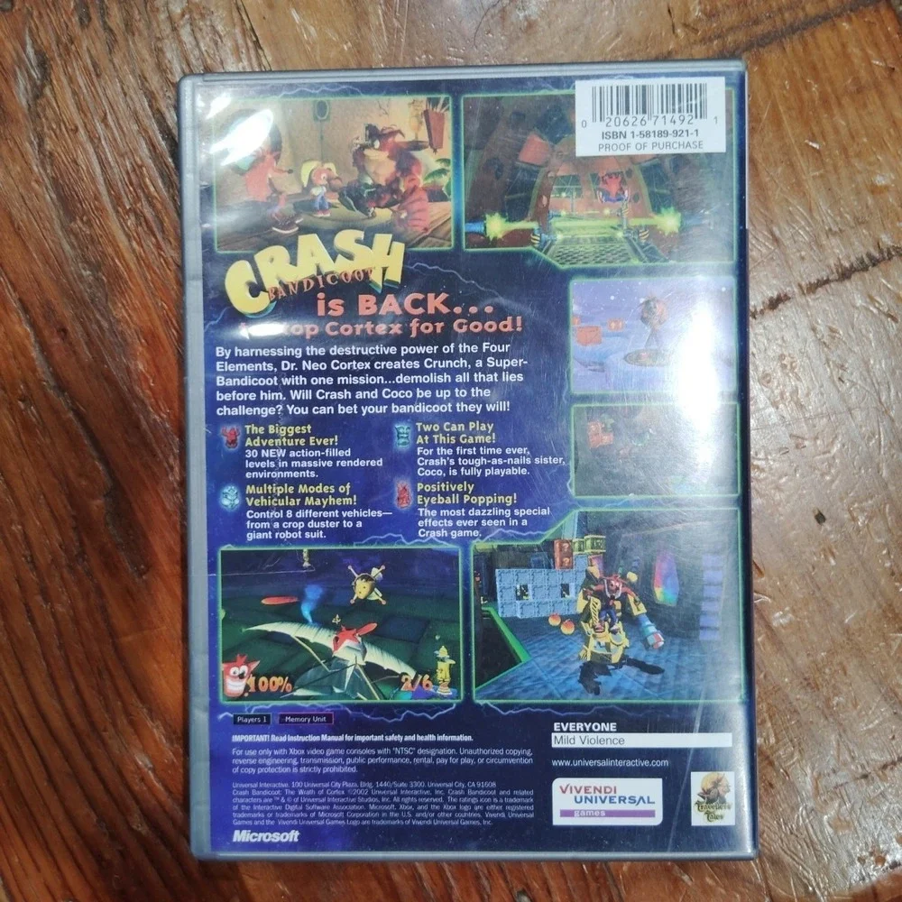 Crash Bandicoot: The Wrath of Cortex Xbox Tested Working